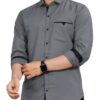 Men's Regular Fit Solid Soft Touch Cotton Casual Shirt with Pocket Design with Spread Collar & Full Sleeves