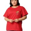 Women's 100% Cotton Graphic Print Boyfriend Fit Round Neck Plus Size T-Shirt
