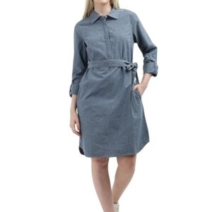 Tommy Women's Cotton Blend Shirt Below The Knee Casual Dress