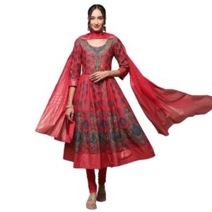 BA Women Cotton Anarkali Kurta Churidar Suit Set