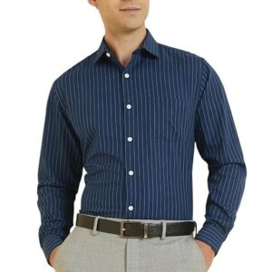 Men's Cotton Classic Fit Stripe Formal Shirt
