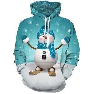 Carprinass Unisex Christmas Hoodie Sweatshirts Casual Printed Kangroo Pocket Pullover