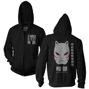 Junction Naruto - Shippuden Anbu Black OPS Adult Zip Hoodie Large Black