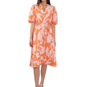 VM Women's Polyester Fit and Flare Midi Dress