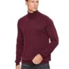 GUE Maroon Polyamide Blend Solid Pullover Sweater