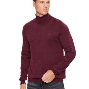 GUE Maroon Polyamide Blend Solid Pullover Sweater