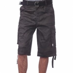 Club Men's Cotton Twill Cargo Shorts With Belt Camo
