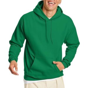 Hanes Men's Pullover EcoSmart Fleece Hooded Sweatshirt, Kelly Green, 2XL
