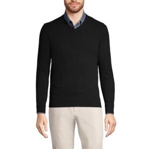 Lands' End Men's Fine Gauge Cashmere V-neck Sweater