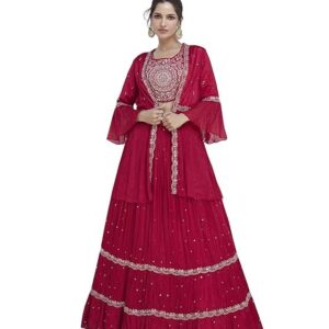 Miss Ethnik Elegant Pink Embroidered Lehenga Choli Set