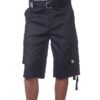 Men's Cotton Twill Cargo Shorts with Belt - Regular and Big & Tall Sizes