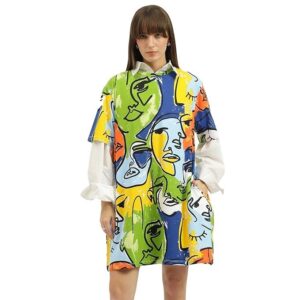 United Colors Round Neck Printed Dress