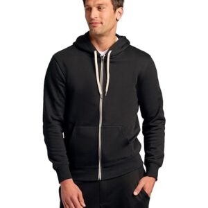 Classic Men's Fleece French Terry Zip Hoodie, Zip-up French Terry Fleece Hooded Sweatshirt Jacket for Men