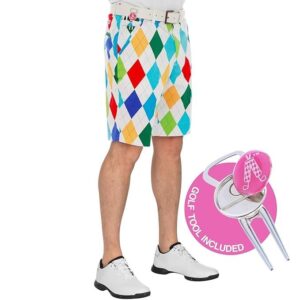 Golf Shorts Men, Crazy Golf Shorts for Men, Mens Golf Shorts, Funny Golf Shorts for Men, King of Diamonds