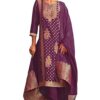 Women's Organza Jacquard Straight Kurta Set