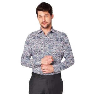 Men's Printed Cotton Shirt | Full Sleeve | Tailored Fit Summer Casual Formal Wear | Soft Breathable Fabric