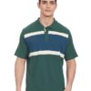 Mens Striped Cotton Polo Neck Regular Fit T-Shirt