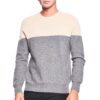 3VERY Men's Women's Unisex 100% Cashmere Cozy 2-Tone Round Neck