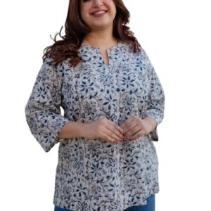 SANGOURI Stylish Rayon Printed Short Kurta for Women