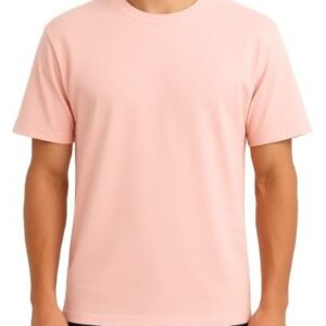 Men's Cotton Regular Fit Solid T-Shirt, Crew Neck, Short Sleeves, Pink, Pack of 2